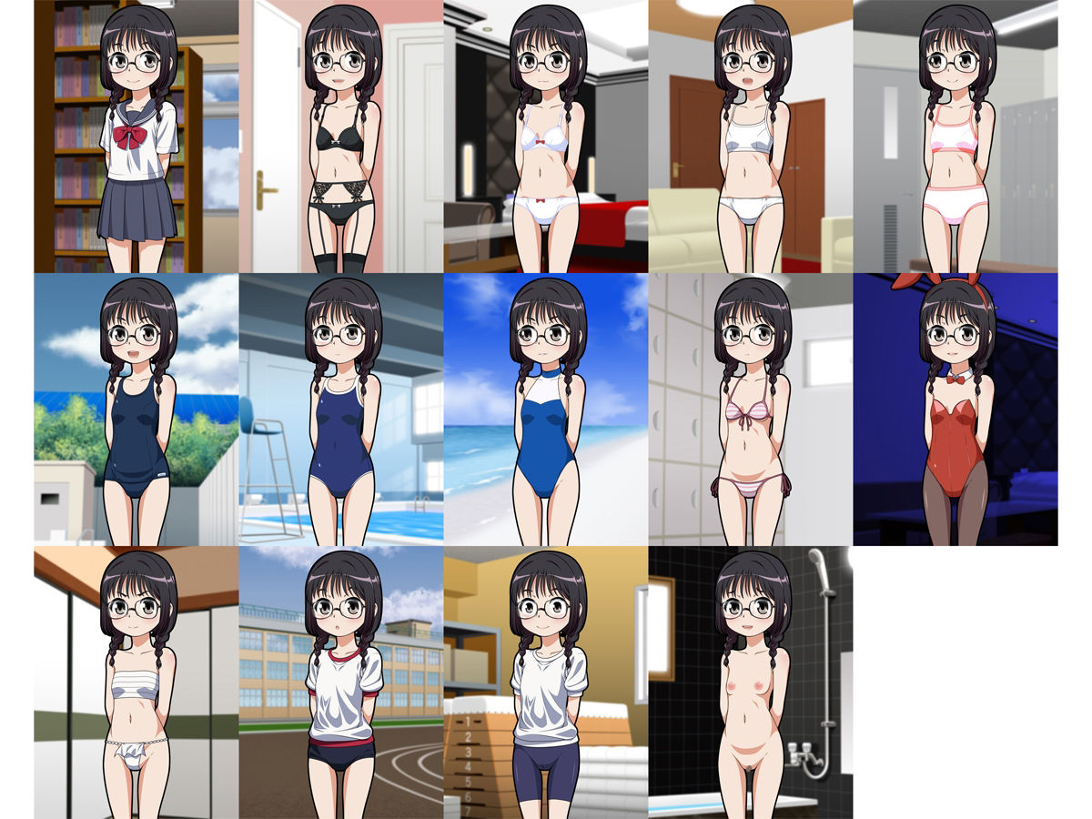 牡丹桜 画像の元 -地味系三編眼鏡女子看板尿娘編- サンプル1ページ目