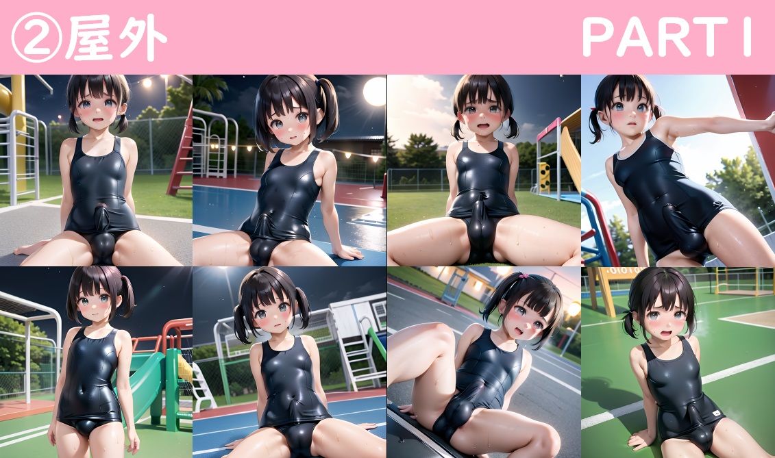 スク水を着た男の娘達のおちんちんもっこり画像集 サンプル5ページ目