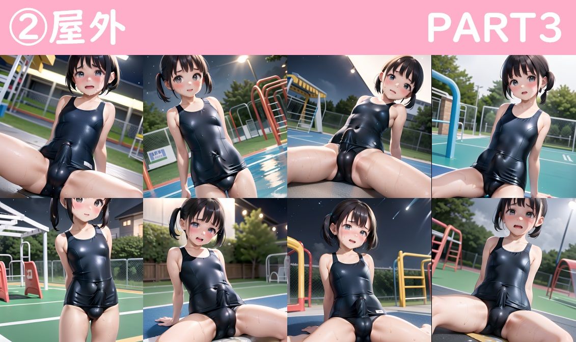 スク水を着た男の娘達のおちんちんもっこり画像集 サンプル7ページ目