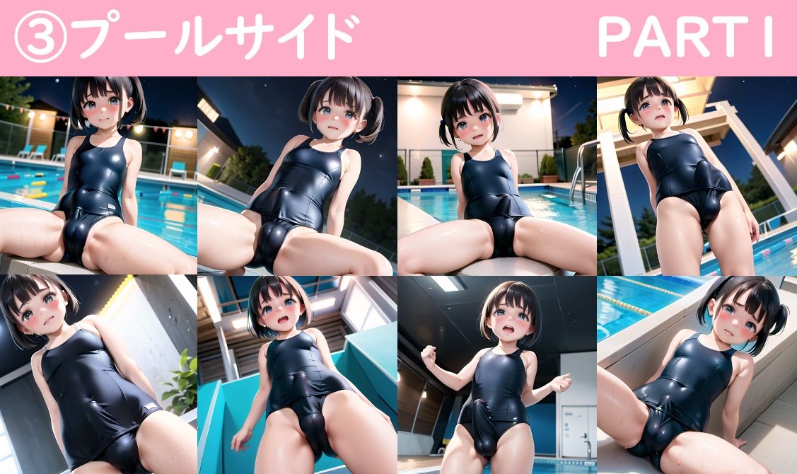 スク水を着た男の娘達のおちんちんもっこり画像集 サンプル8ページ目
