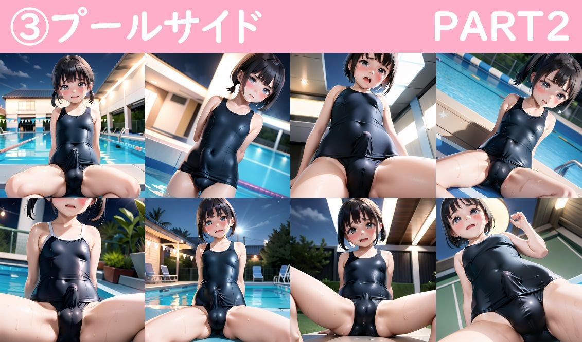 スク水を着た男の娘達のおちんちんもっこり画像集 サンプル9ページ目