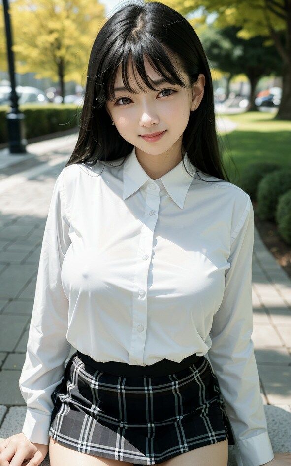 外で脱がされちゃう女子校生たちのヌード写真集【AI妄想グラビア写真集】 サンプル1ページ目