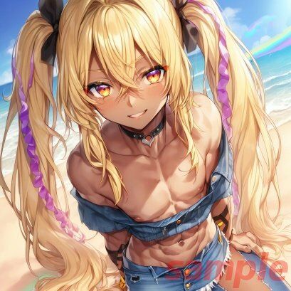 黒ギャル男の娘のイラスト集 サンプル6ページ目