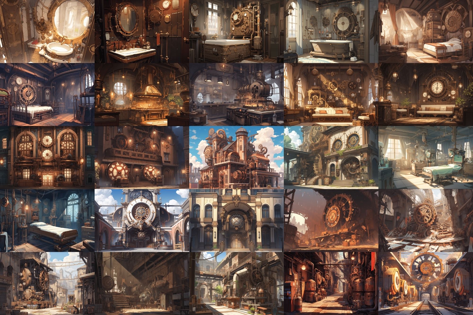 【繊細芸術的スチームパンク背景】著作権フリーの高解像度画像（100枚） サンプル2ページ目