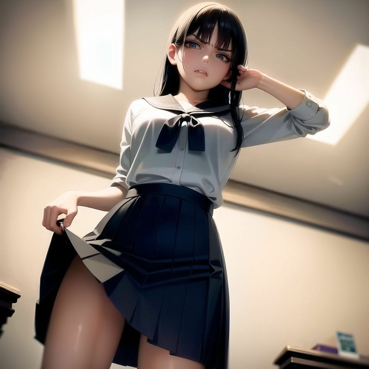 嫌悪少女2 -強●胸見せスカート捲り編- サンプル2ページ目