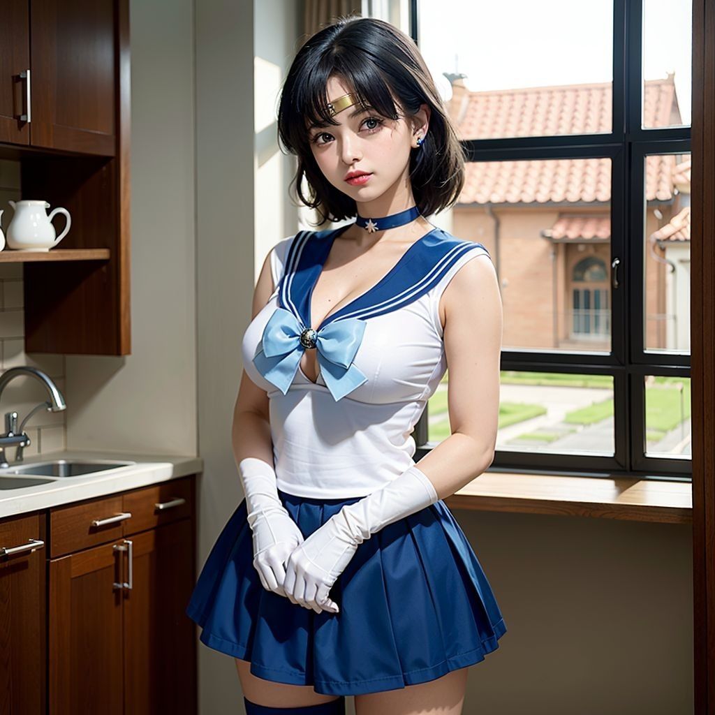 【実写化】セーラー〇ーン スーパーセーラー マーキュリーと朝までセックス サンプル1ページ目