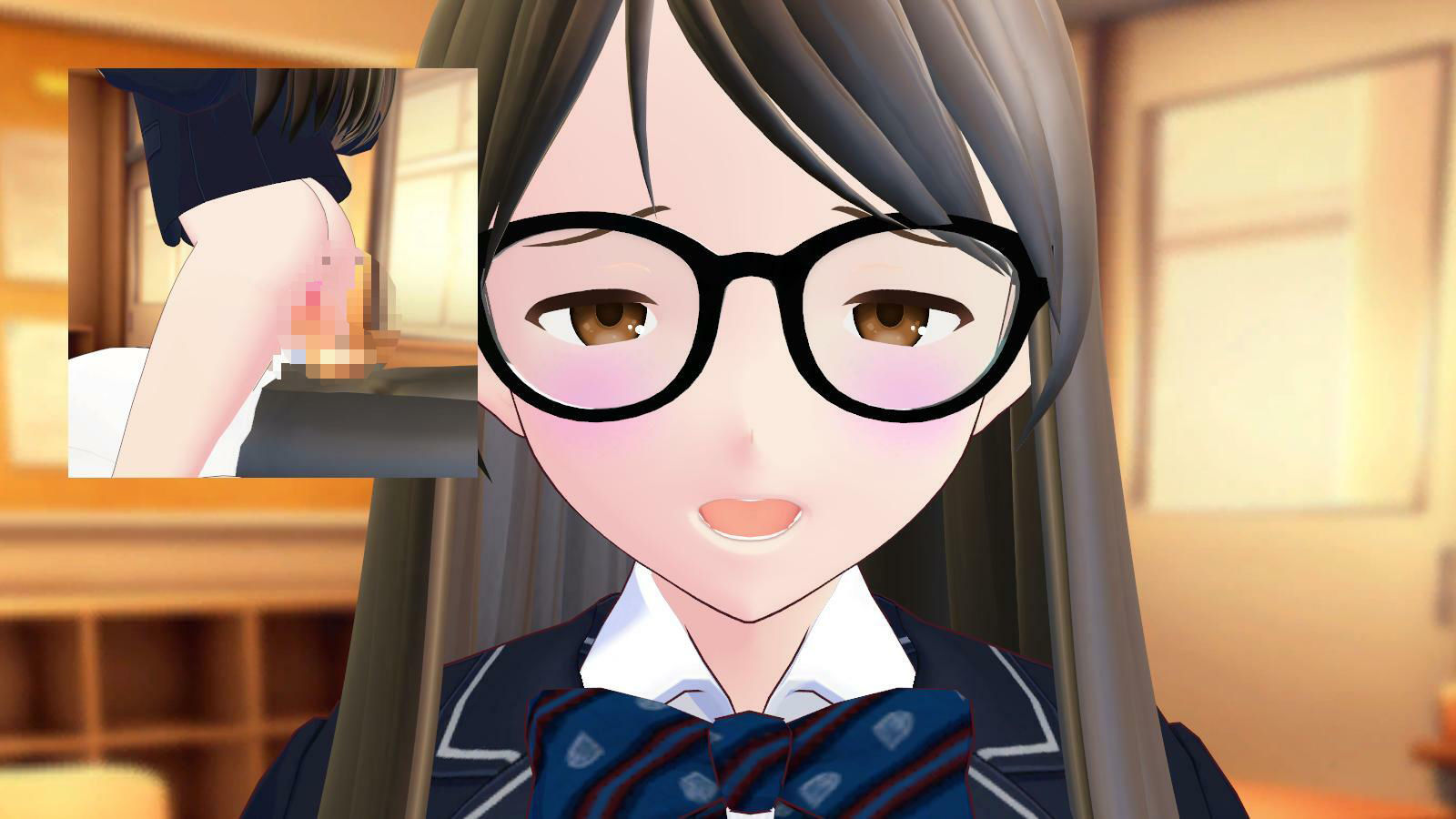 放課後の教室で着衣セックス配信するメガネ女子！ サンプル1ページ目