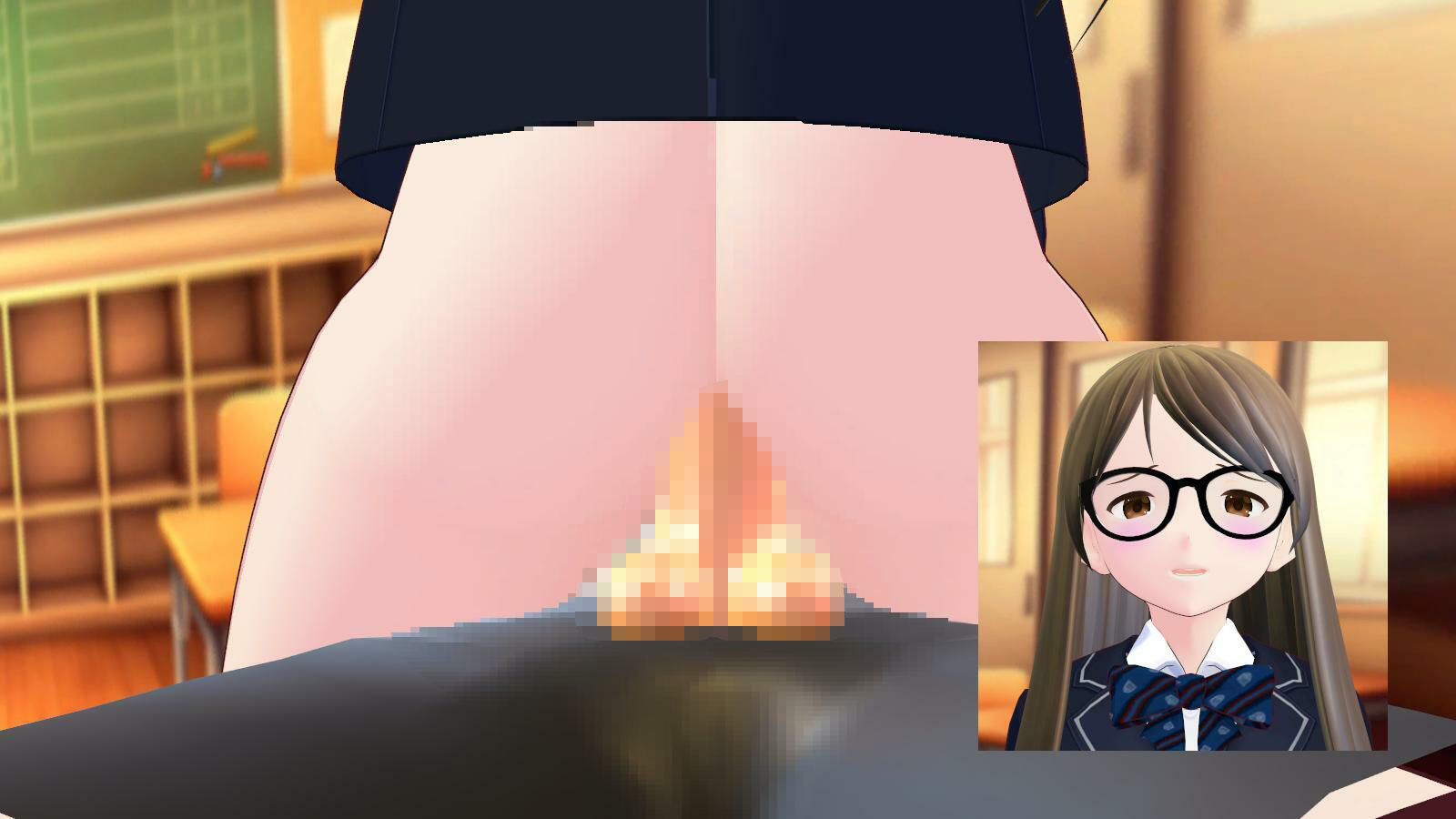 放課後の教室で着衣セックス配信するメガネ女子！ サンプル3ページ目