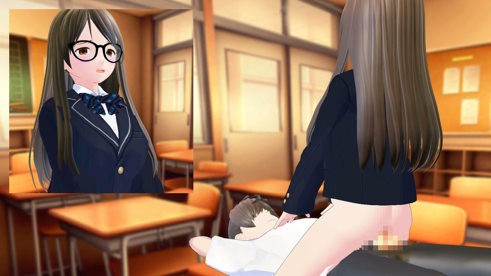 放課後の教室で着衣セックス配信するメガネ女子！ サンプル6ページ目
