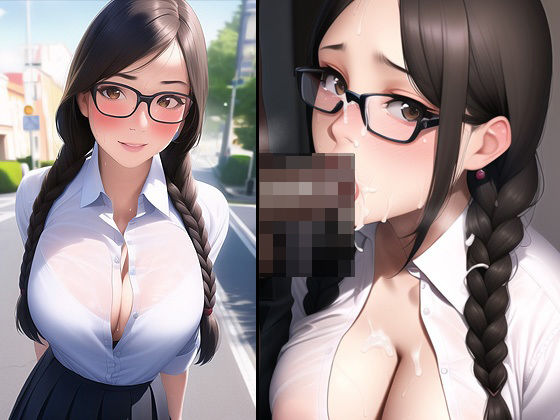 おさげの巨乳制服女子とイチャラブデートからの着衣ガチハメ中出し性交 サンプル1ページ目