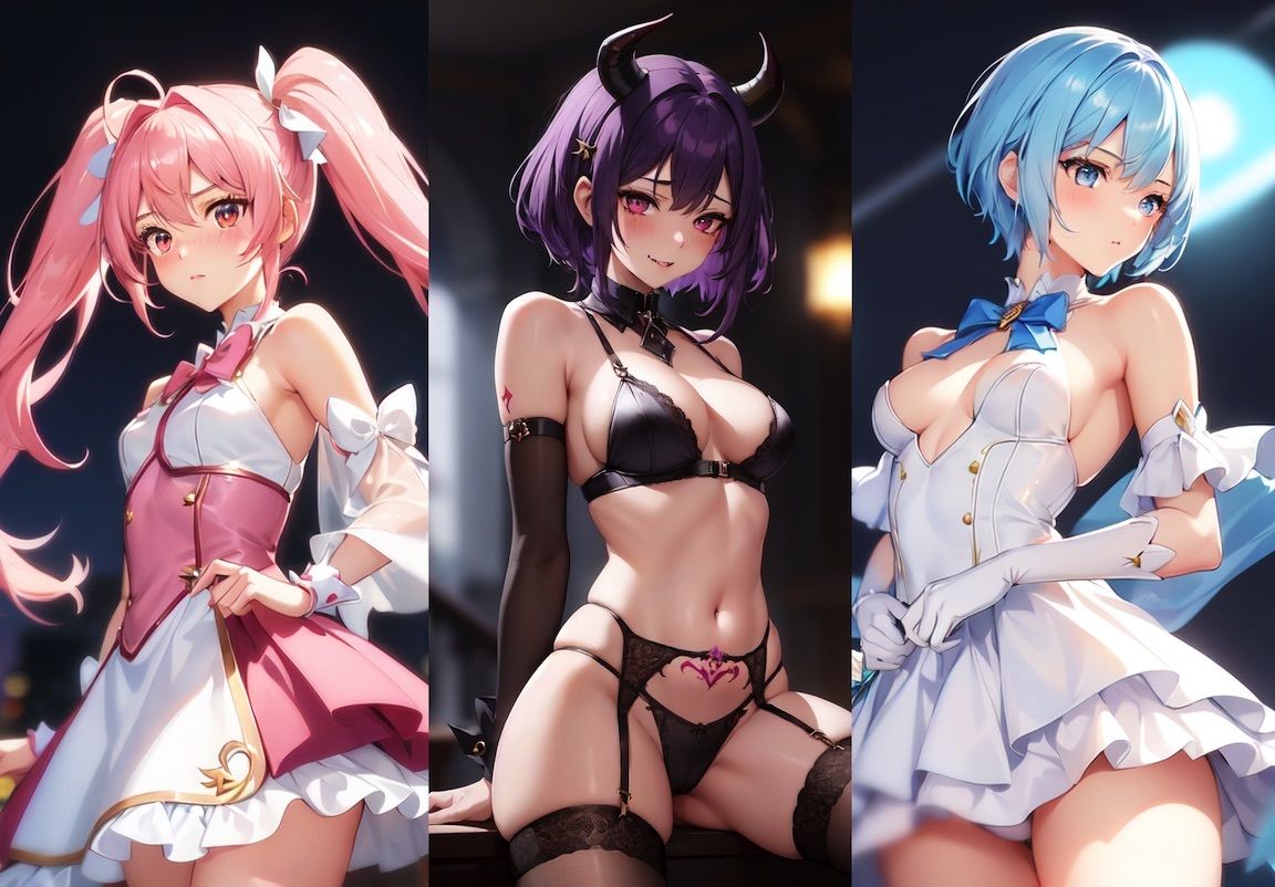 魔法少女とサキュバスのコスプレエロイラスト集 サンプル1ページ目