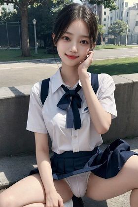 制服女子校生がたくし上げたりヌードになる写真集 サンプル4ページ目