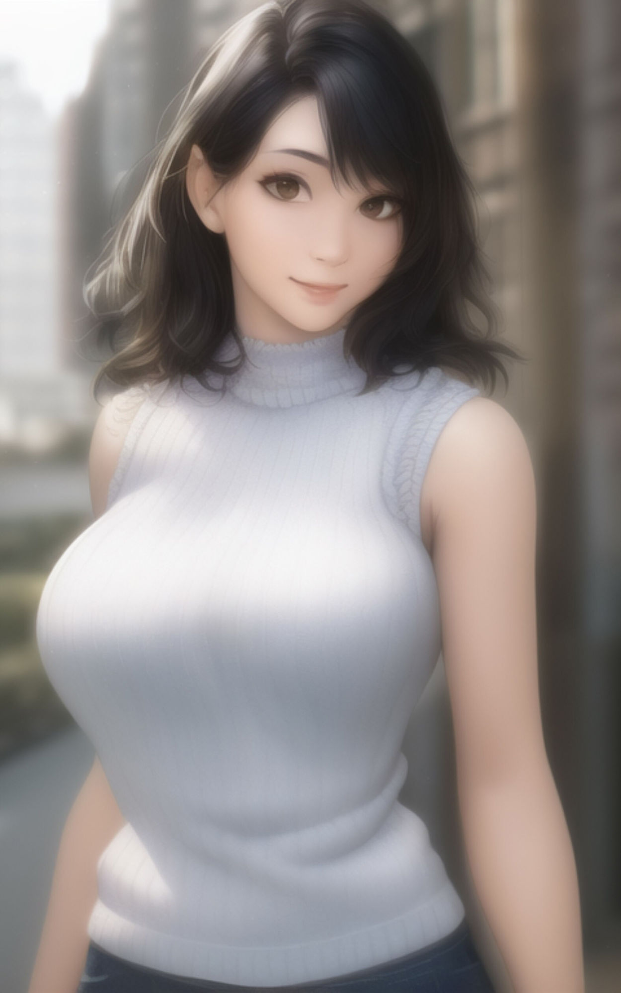 AI Fetich Album ＃1 ノースリーブニット×巨乳 サンプル4ページ目
