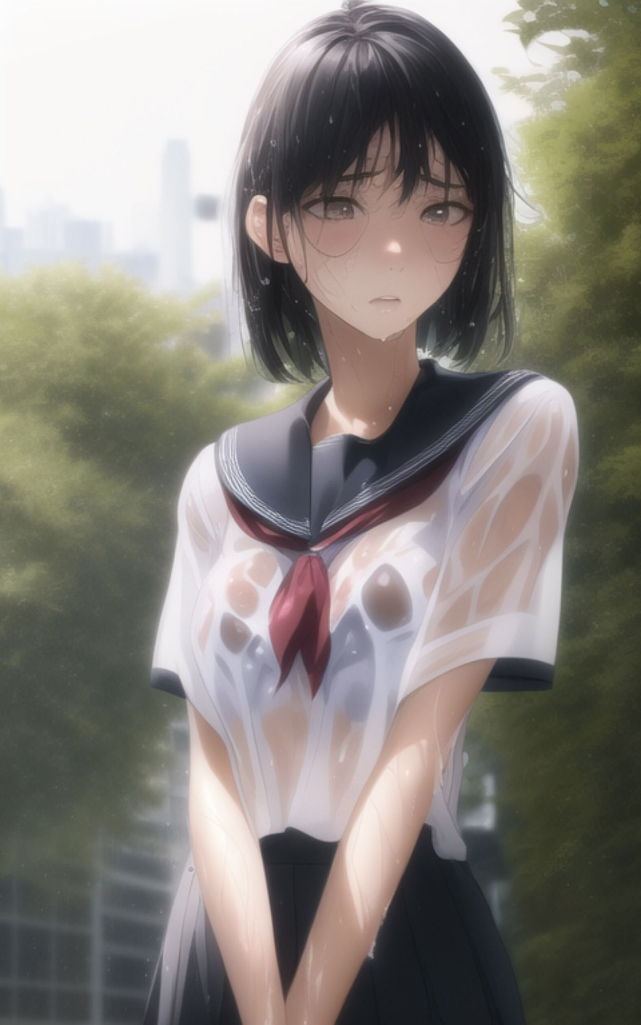 AI Fetich Album ＃10 びしょ濡れJK【AIグラビア写真集】 サンプル6ページ目