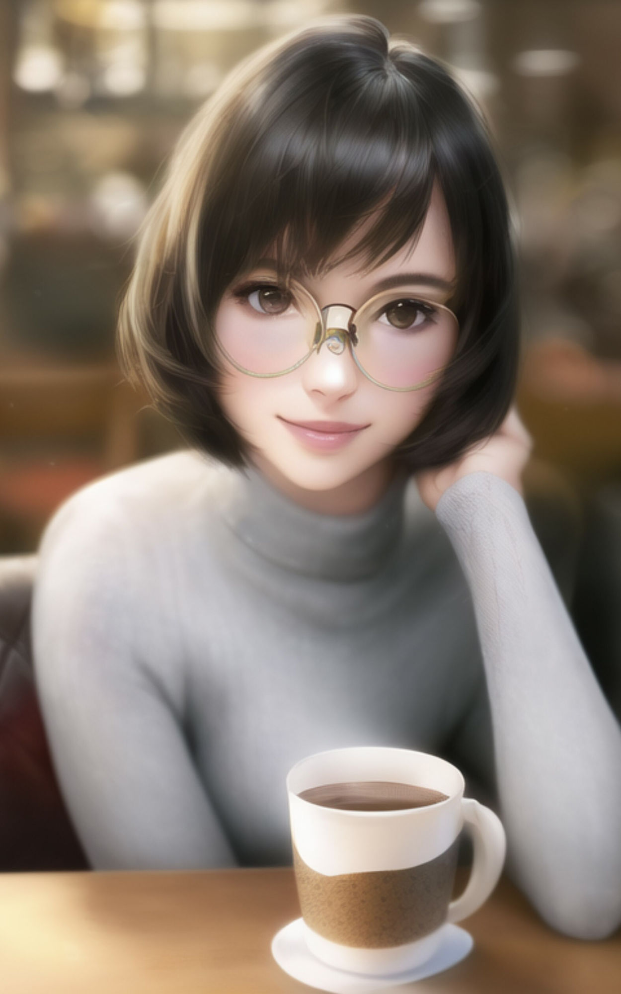 AI Fetich Album ＃6 メガネ女子【AIグラビア写真集】 サンプル7ページ目