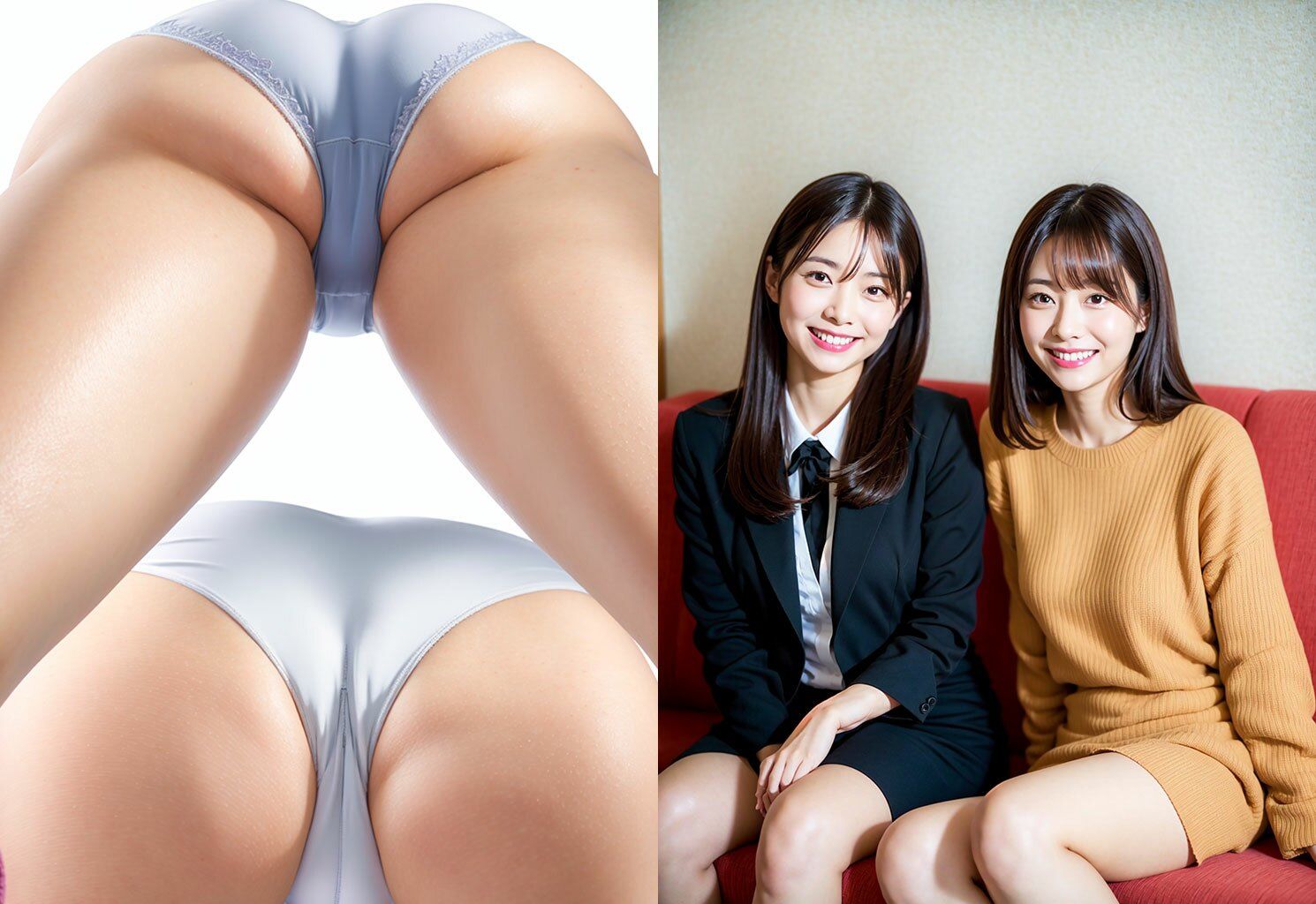 〜りあるおまんこさんど〜いつも一緒にいる噂の仲良しOL女子社員達の下着姿… サンプル8ページ目
