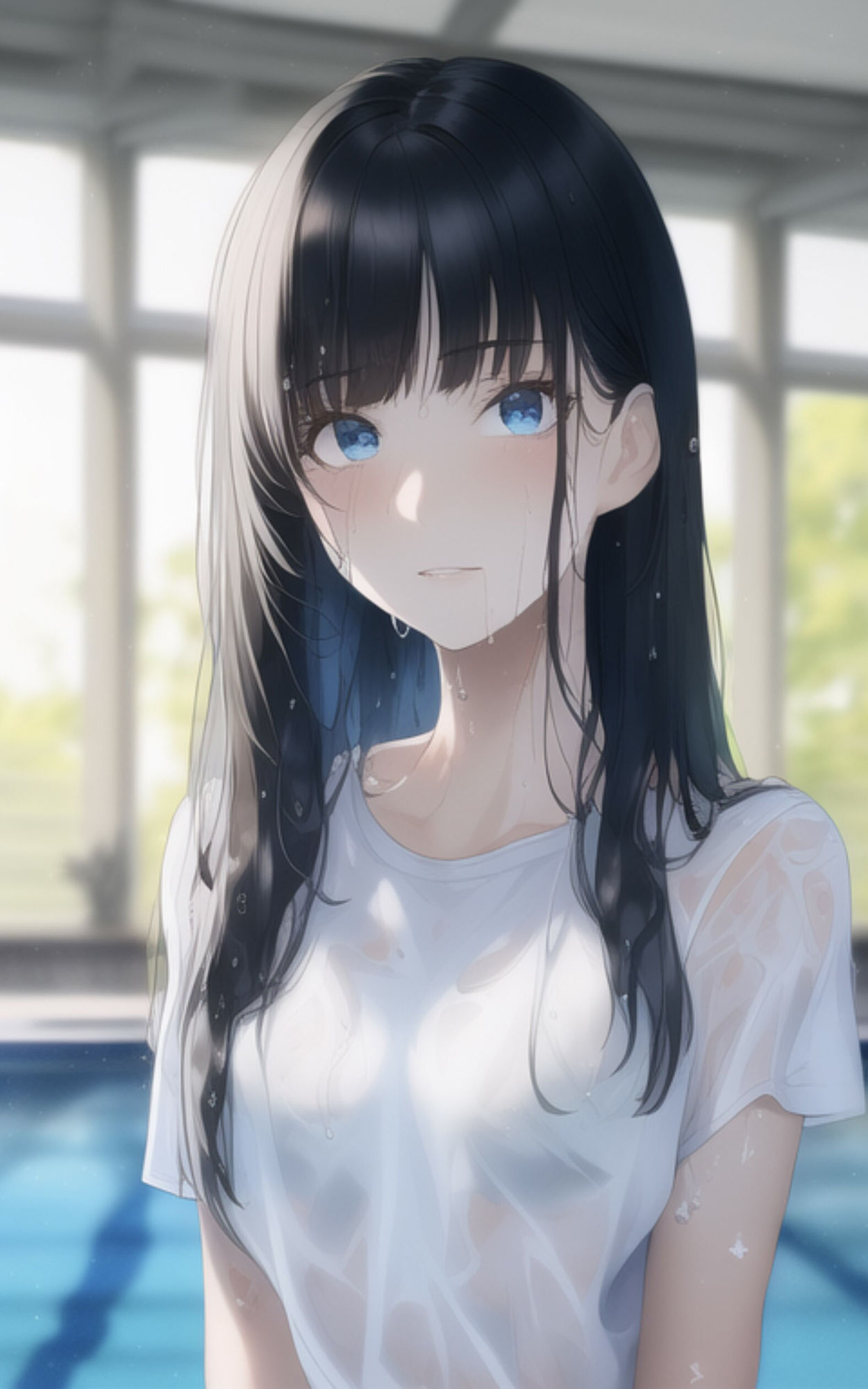 久しぶりに会った巨乳美女にセクシーなビキニを着せて、プールでデートする。 サンプル8ページ目