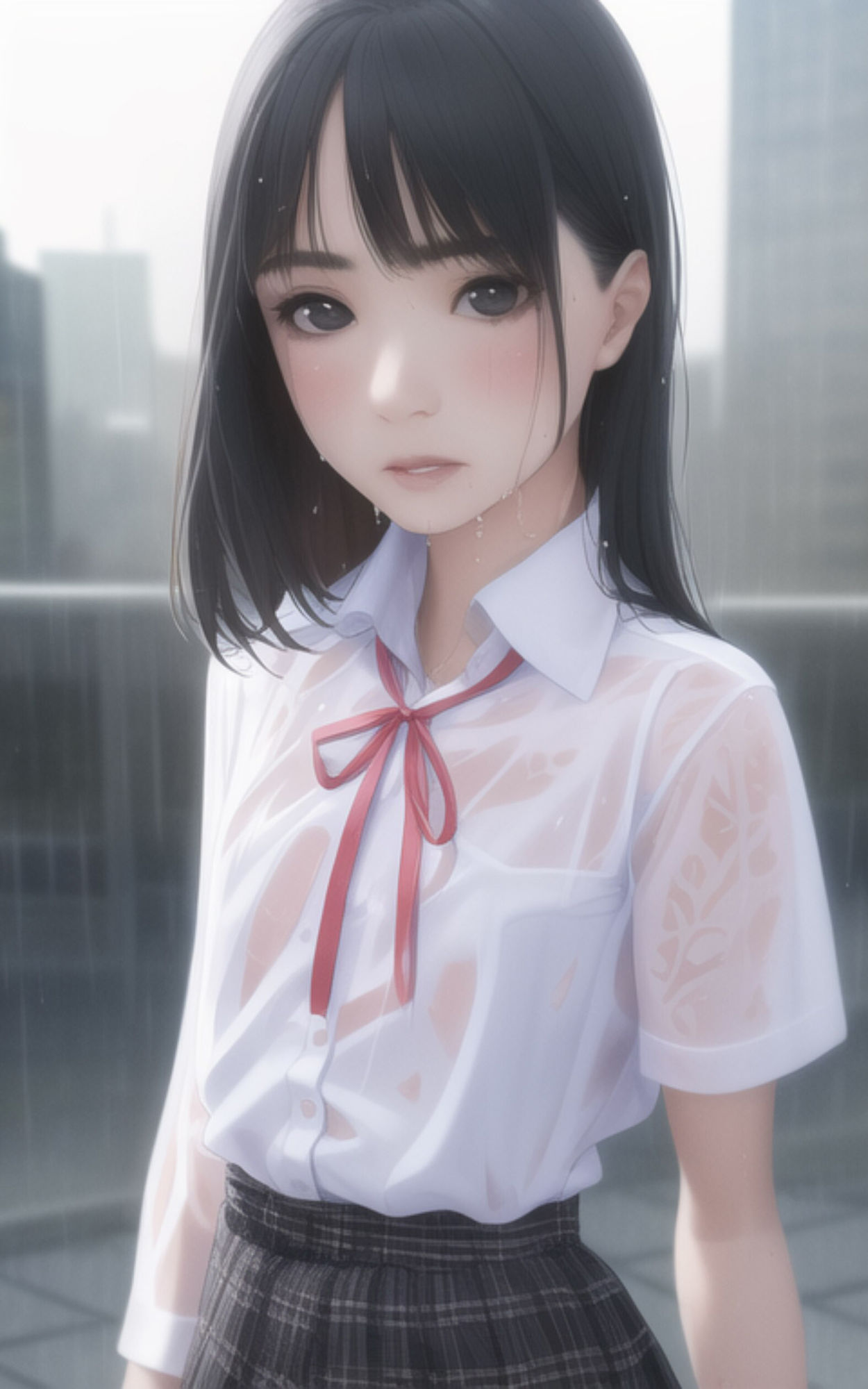 雨に濡れてしまった女子◯生の姿を楽しむ写真集 サンプル3ページ目
