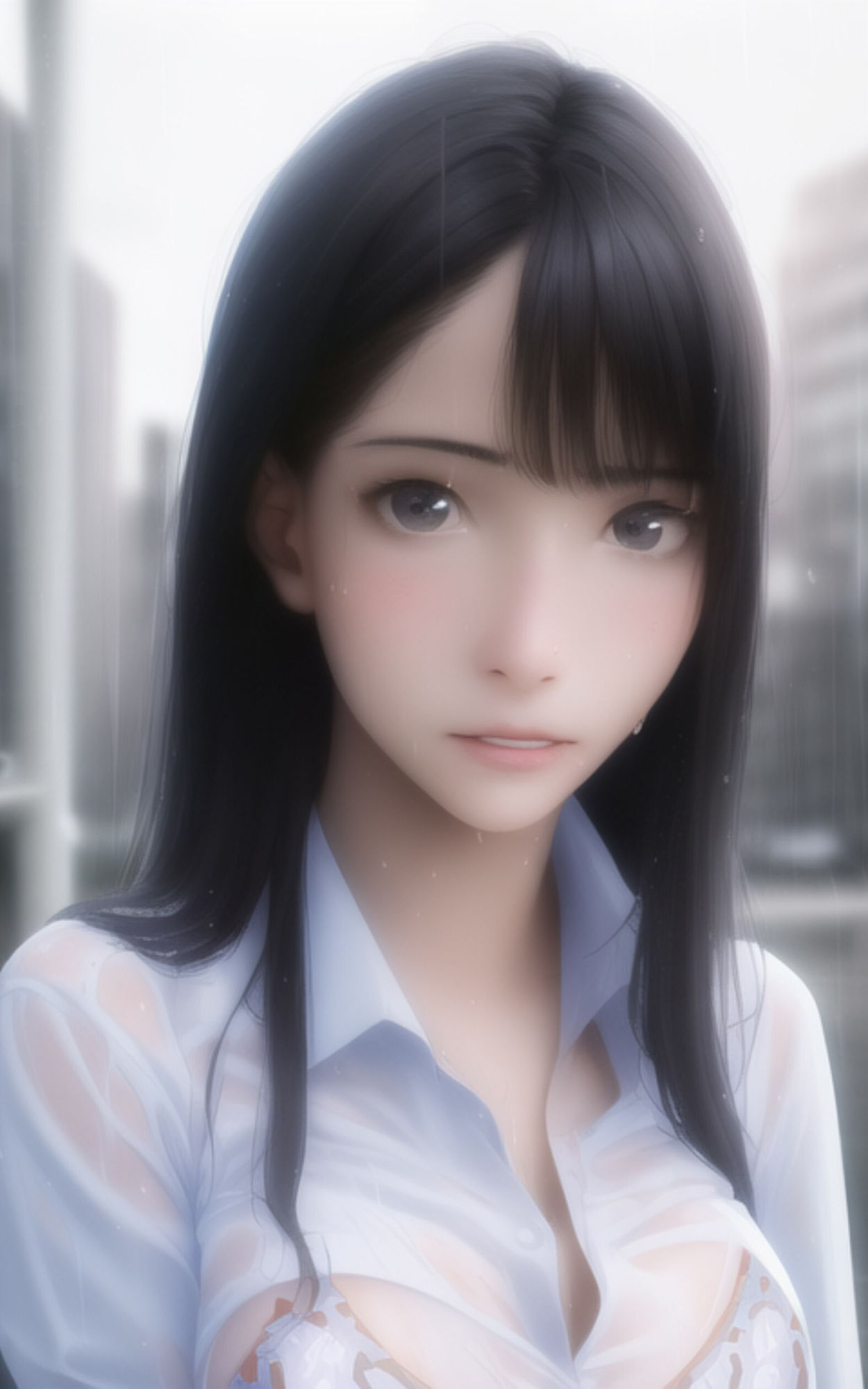 雨に濡れてしまった女子◯生の姿を楽しむ写真集 サンプル4ページ目