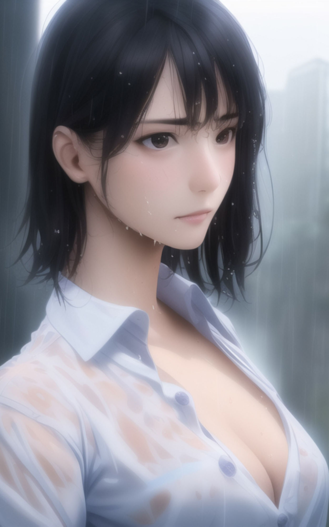 雨に濡れてしまった女子◯生の姿を楽しむ写真集 サンプル6ページ目
