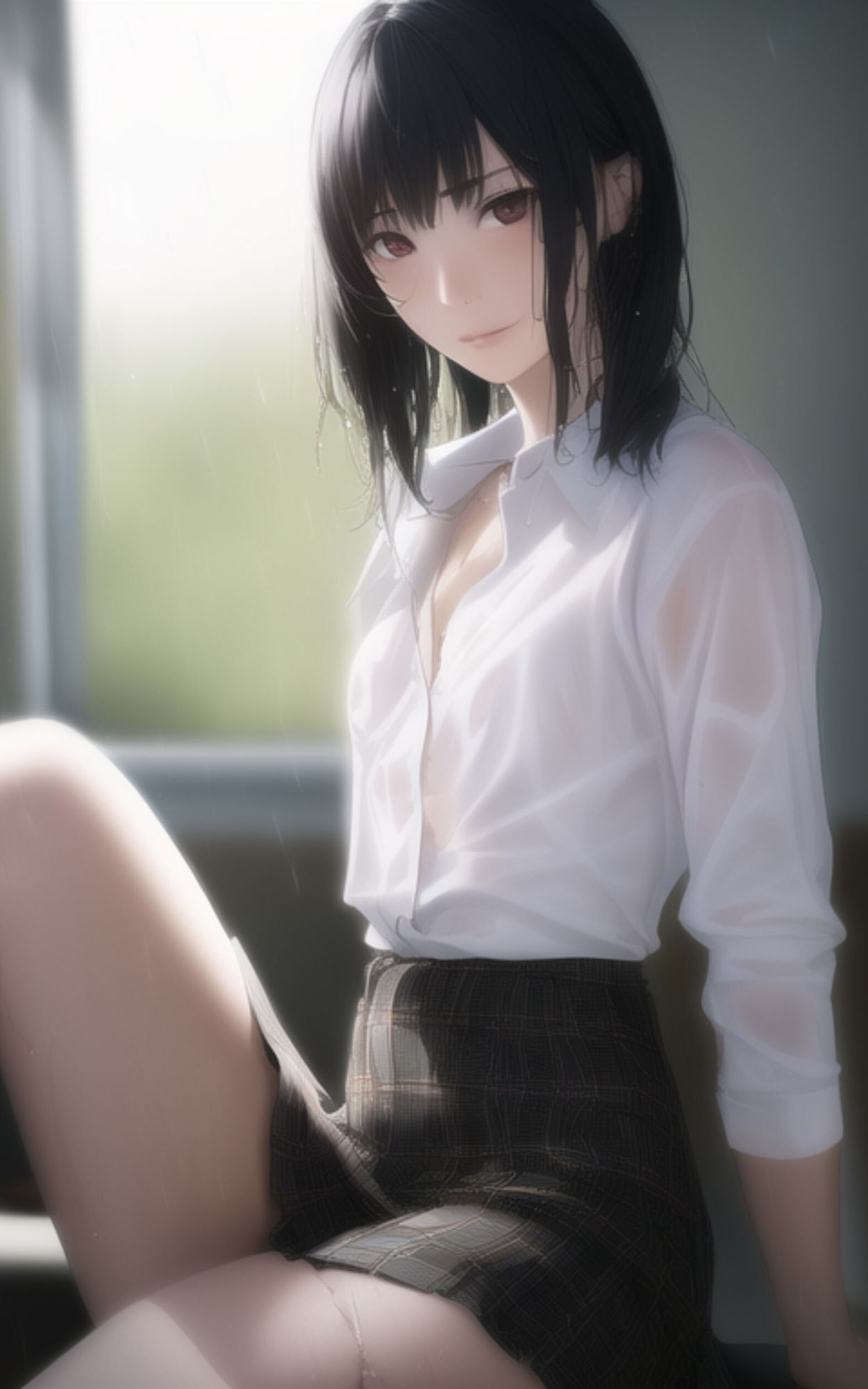 雨に濡れてしまった女子◯生の姿を楽しむ写真集 サンプル7ページ目