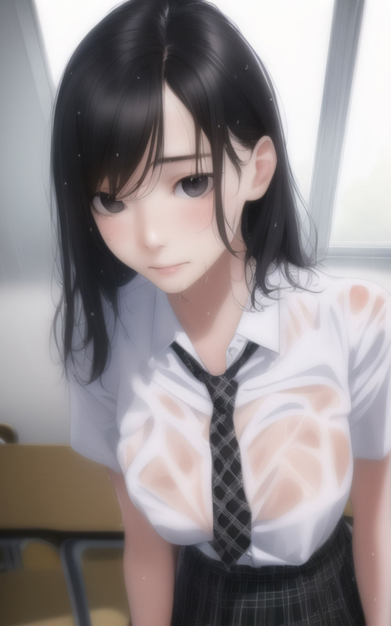 雨に濡れてしまった女子◯生の姿を楽しむ写真集 サンプル8ページ目