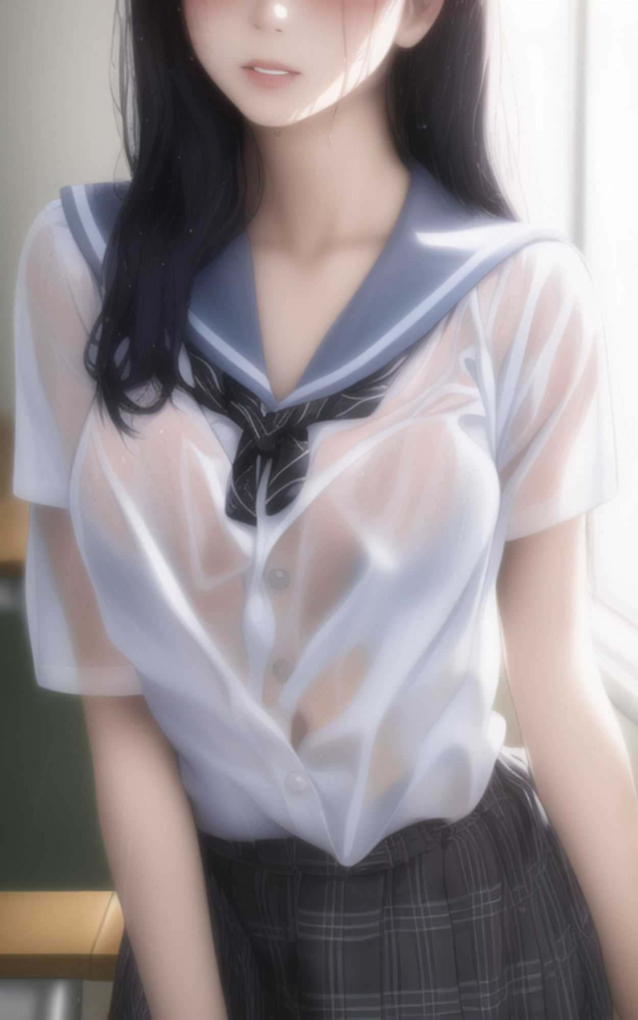 雨に濡れてしまった女子◯生の姿を楽しむ写真集 サンプル9ページ目