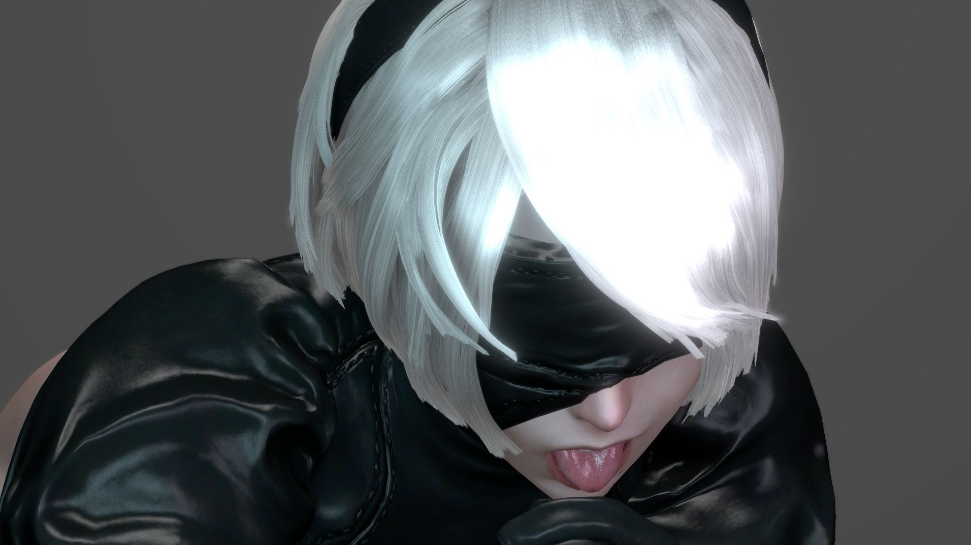 女性型アンドロイド2Bとハッキング空間で受け身えっち 3D動画 サンプル2ページ目