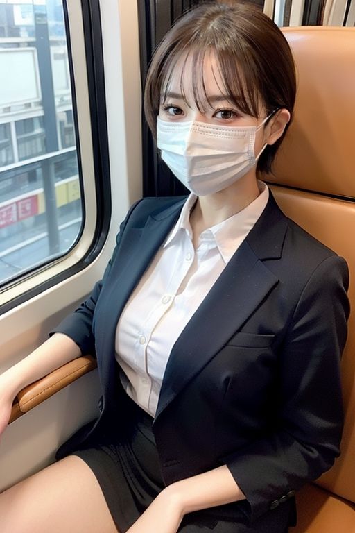 【スマホ用】電車の向かい席〜マスクのおんなのこ〜SIDEストーリー サンプル2ページ目