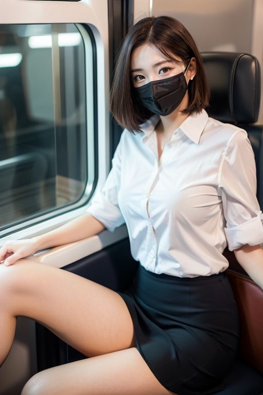 【スマホ用】電車の向かい席〜マスクのおんなのこ〜SIDEストーリー サンプル3ページ目