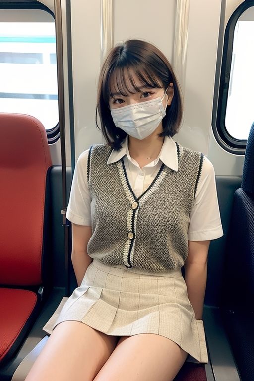 【スマホ用】電車の向かい席〜マスクのおんなのこ〜SIDEストーリー サンプル6ページ目