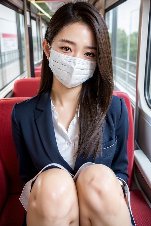 【スマホ用】電車の向かい席〜マスクのおんなのこ〜SIDEストーリー サンプル9ページ目