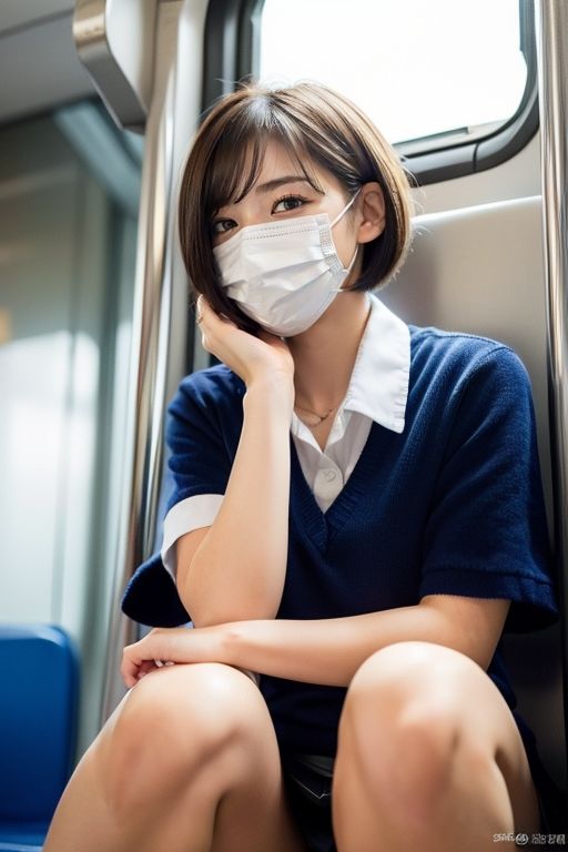 【スマホ用】電車の向かい席〜マスクのおんなのこ〜SIDEストーリー サンプル10ページ目