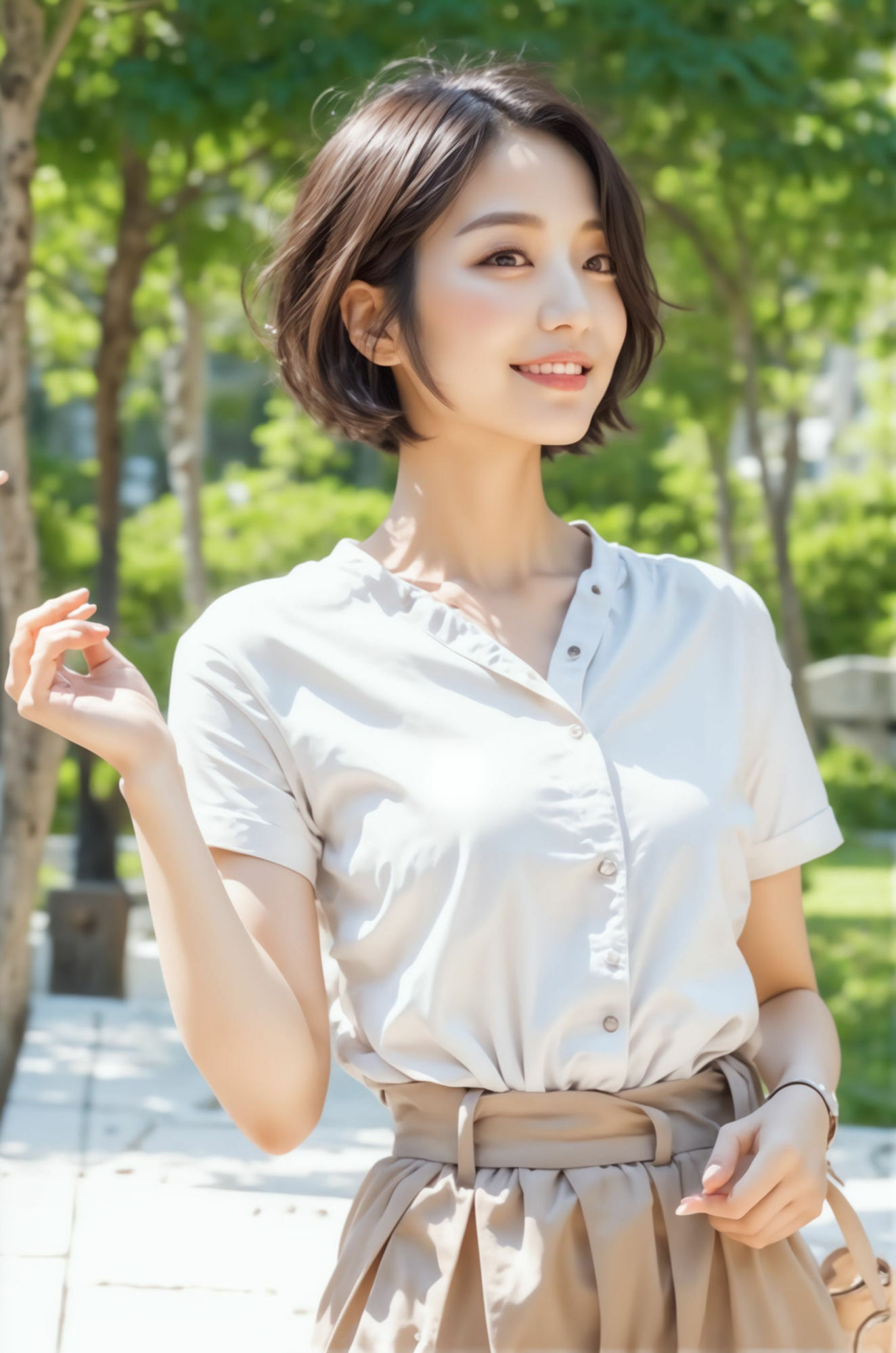 下北沢系・ショートカット爽やか女の子に恋して 妄想AI美女イラスト集vol.9 美少女 美女 満載 サンプル1ページ目