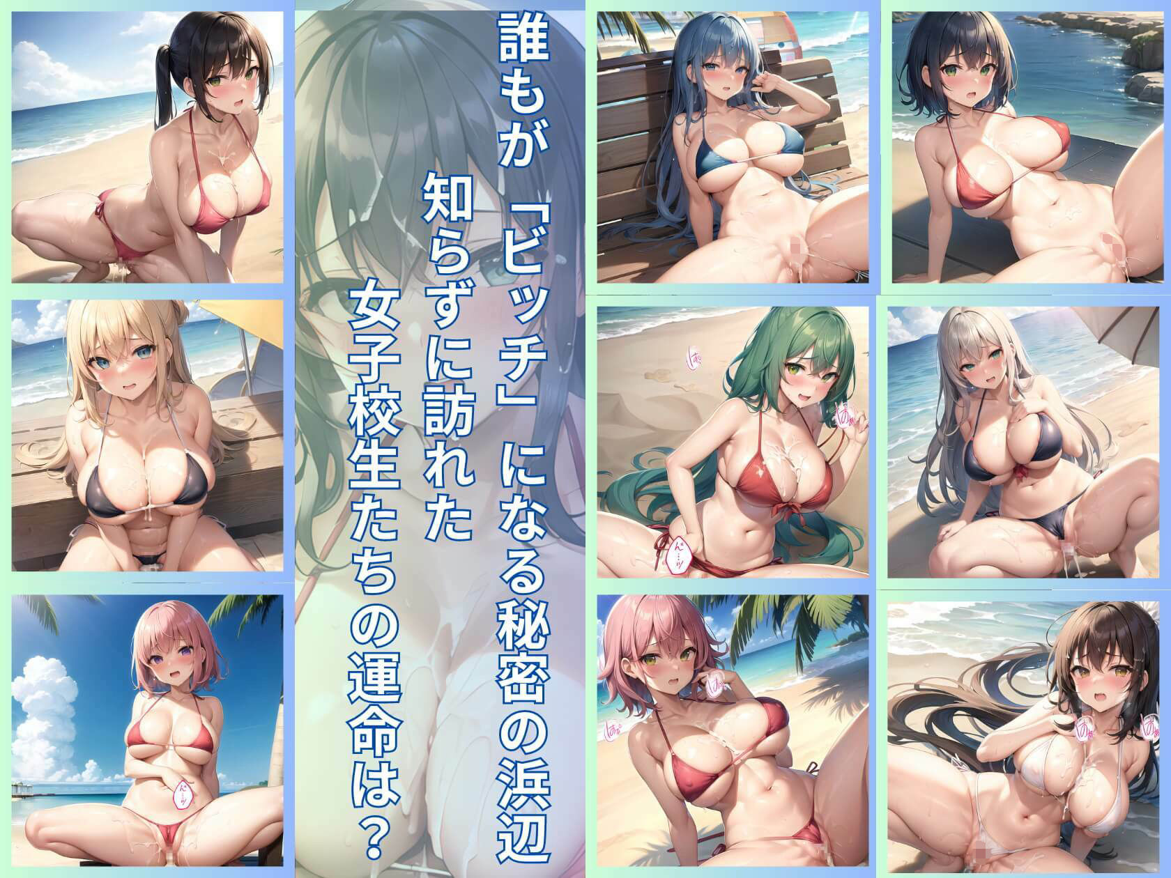 ビッチになっちゃう秘密の浜辺第3弾〜女子校生たちに中出し放題〜【豪華330枚収録】 サンプル1ページ目
