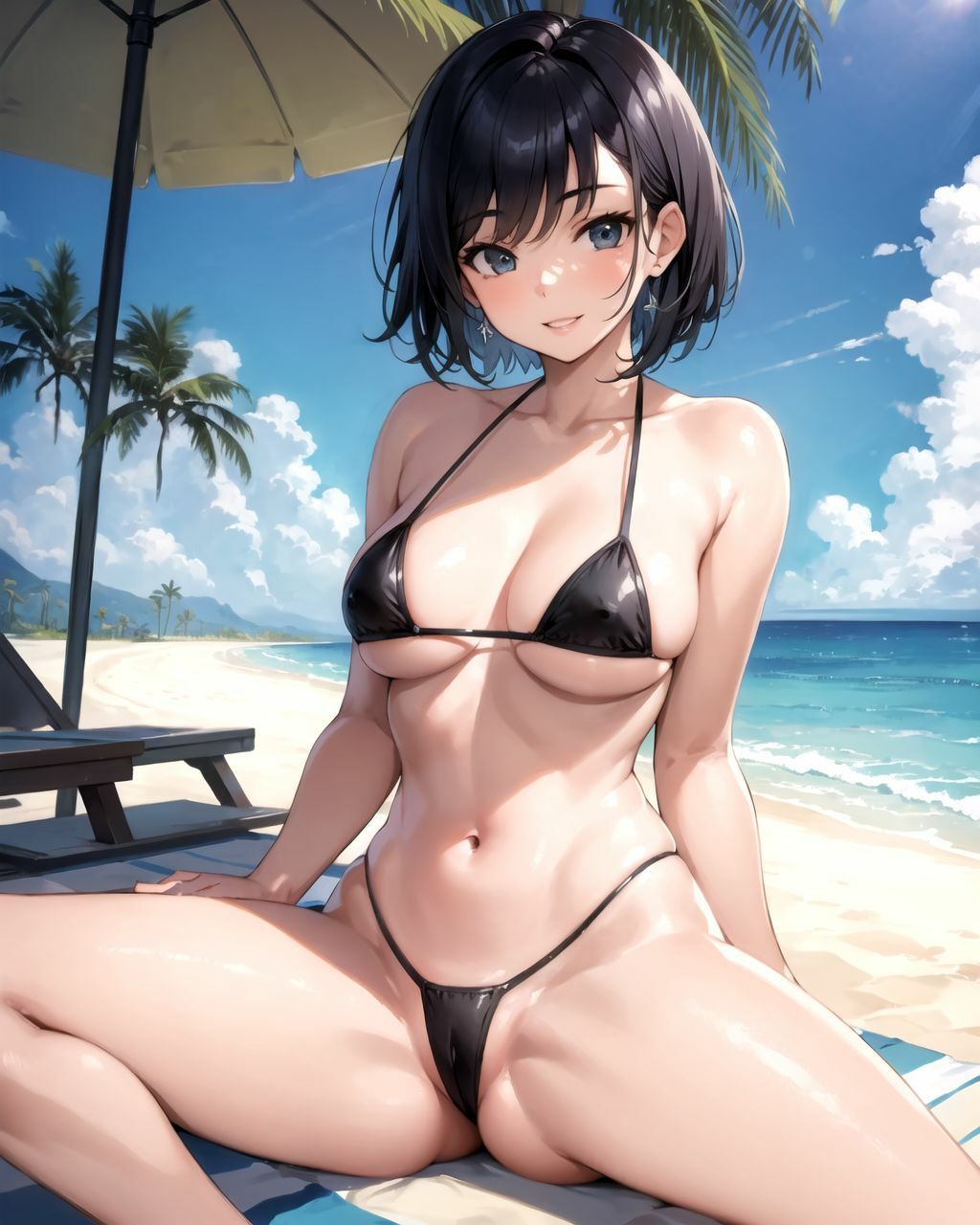 砂浜で遊んでるビキニの女の子がお股を広げて誘惑してきたから中出しさせてもらいました サンプル5ページ目