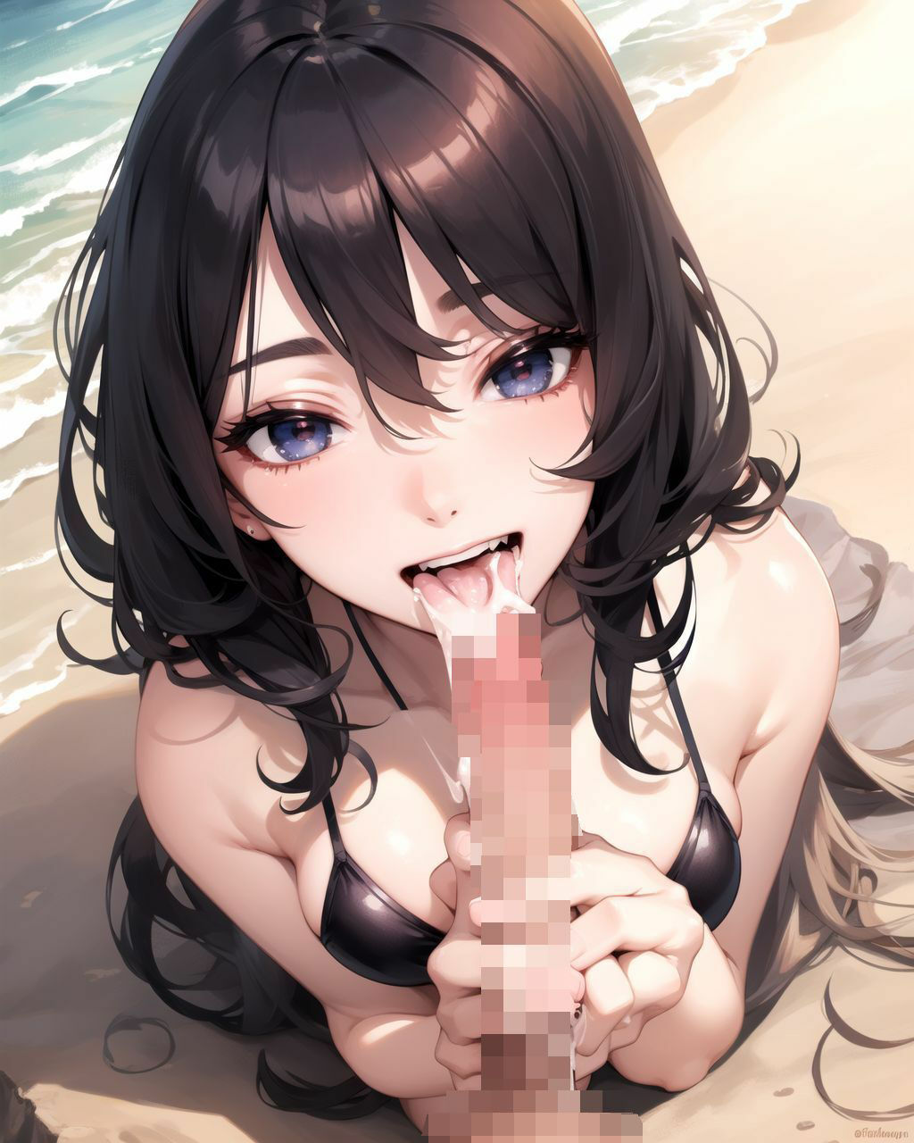 砂浜で遊んでるビキニの女の子がお股を広げて誘惑してきたから中出しさせてもらいました サンプル6ページ目