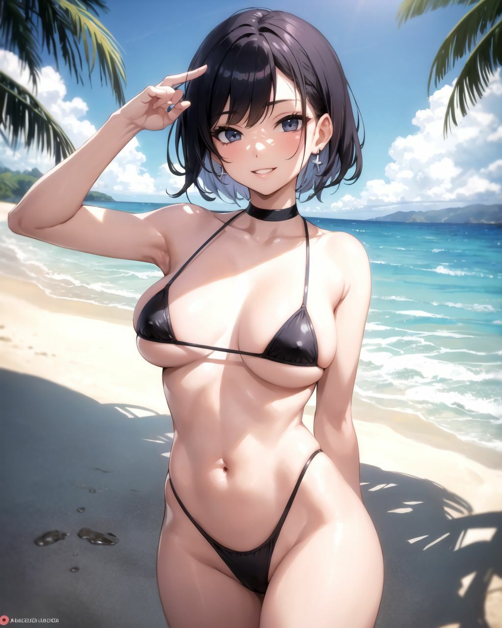 砂浜で遊んでるビキニの女の子がお股を広げて誘惑してきたから中出しさせてもらいました サンプル7ページ目