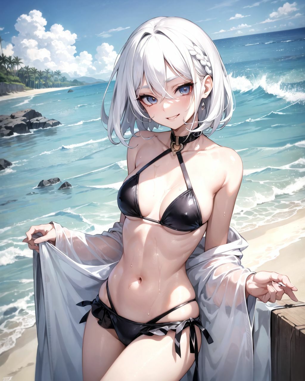 砂浜で遊んでるビキニの女の子がお股を広げて誘惑してきたから中出しさせてもらいました サンプル8ページ目