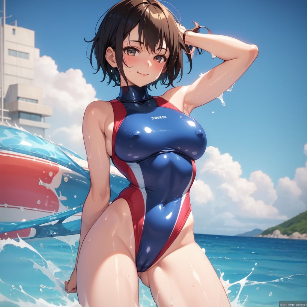 競泳水着フェチ CG詰め合わせ Vol.3 水球水着編 サンプル1ページ目