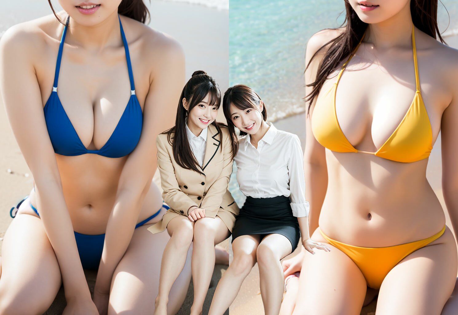 【お友達の水着姿】いつも一緒に働いているOL女子社員たちのプライベート サンプル5ページ目
