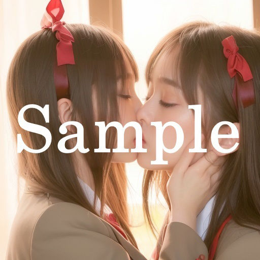 女子校生 百合キス 【AIアートイラスト集】 サンプル1ページ目