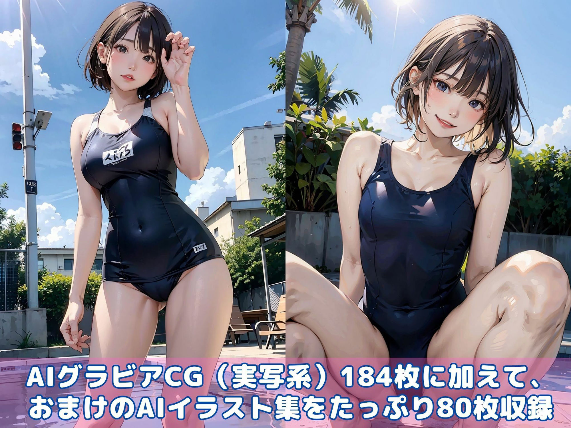 スク水好きでしょ？特別に着てあげる【AIグラビアCG集Vol.02】 サンプル6ページ目