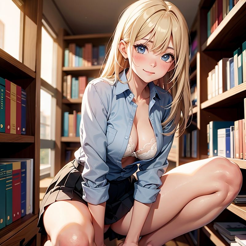 図書館の本の匂いでHになる美女 サンプル4ページ目