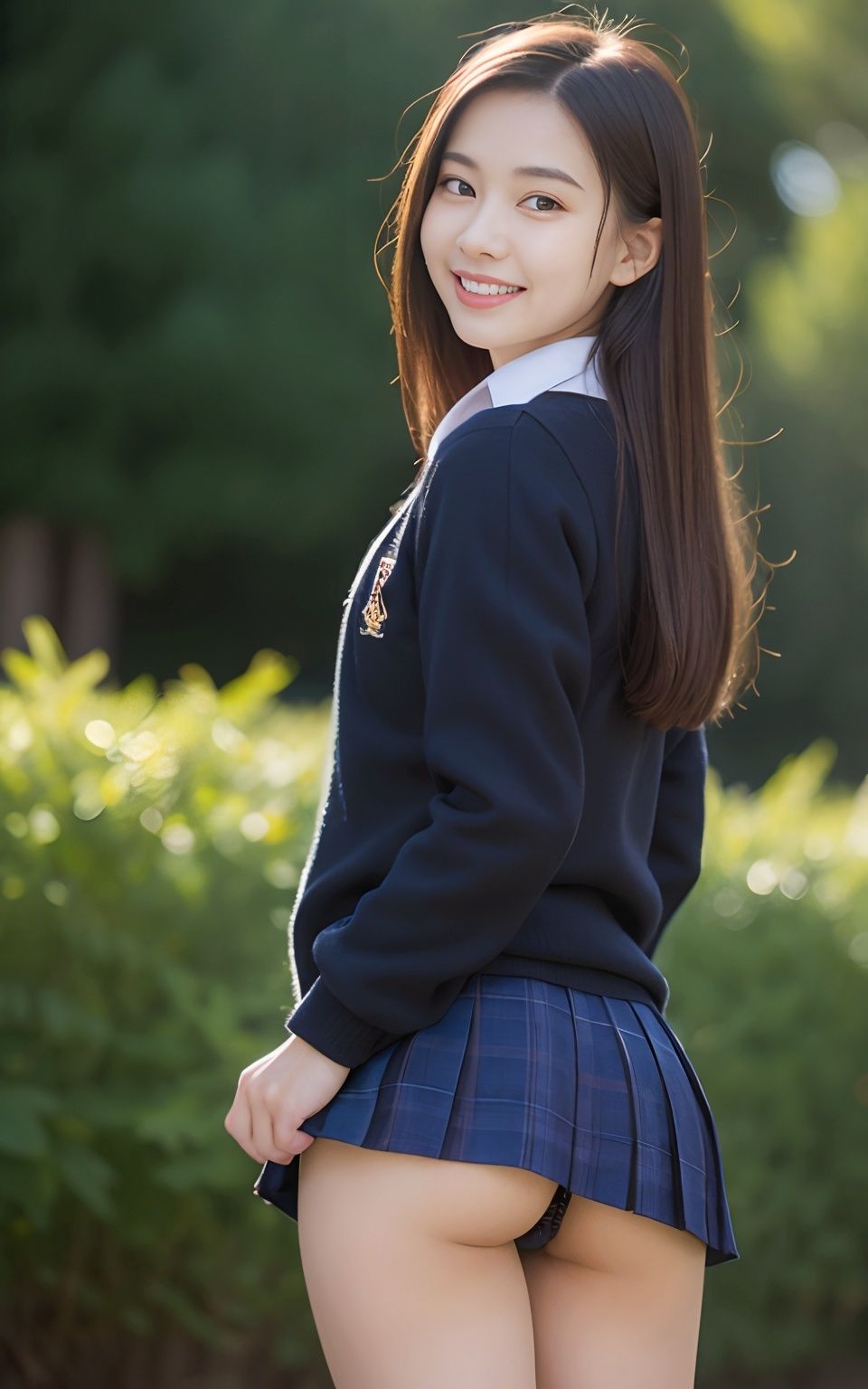 制服女子のお尻にぶっかけ サンプル2ページ目