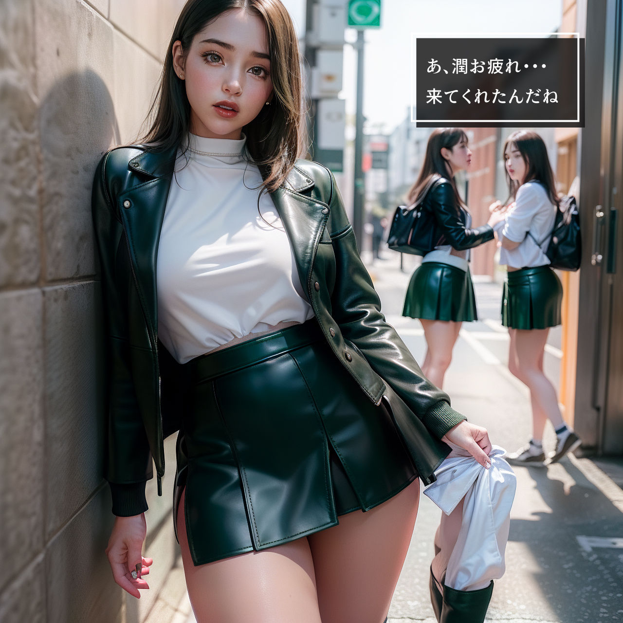 【私立フェムドム女子学園】男子生徒は僕一人・ムチムチな体にピチピチのレザー制服を着た女子校生 サンプル3ページ目