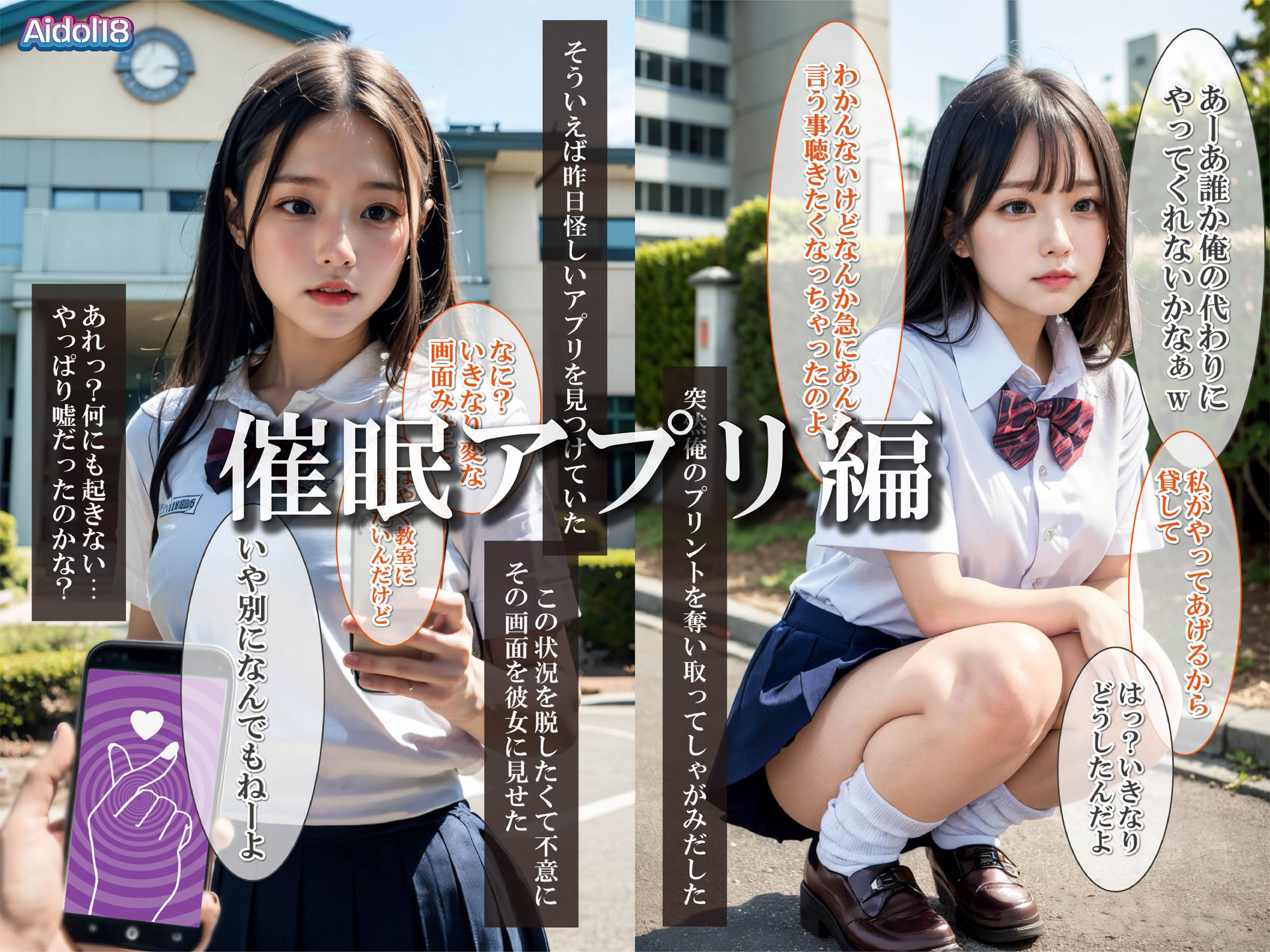 女子校生の野外プレイ【催●アプリ編・脅迫編】 サンプル7ページ目