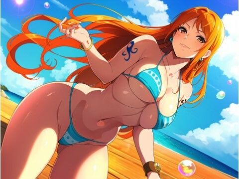 泥棒猫ナミのおっぱいグラビア サンプル1ページ目