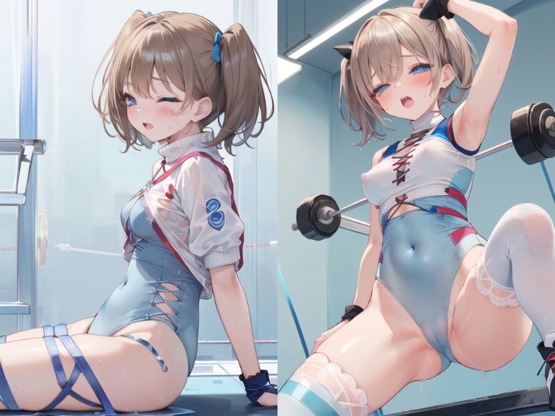 妹系後輩ちゃんとちょっとえっちな汗だくトレーニング CG集 サンプル8ページ目