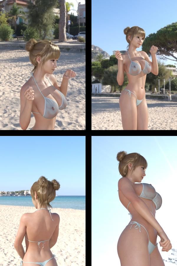【＋All】『理想の彼女を3DCGで作ります』から生まれたバーチャルアイドル「一ノ瀬廻里（いちのせめぐり）」のグラドル撮影風写真集:Gradol_43 サンプル1ページ目